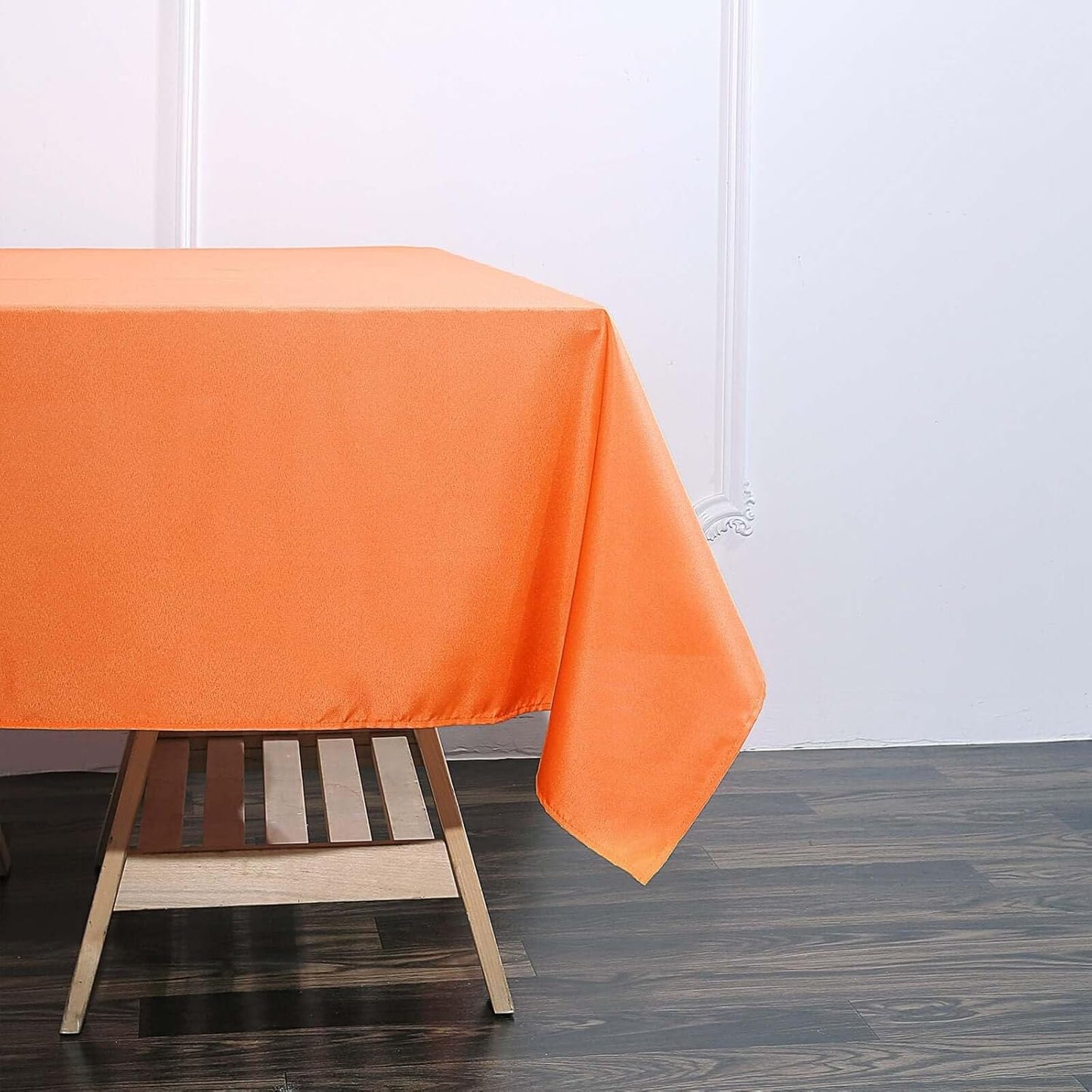 Efavormart 70" Premium Square Polyester Tablecloth for Wedding Kitchen Dining Events - Orange