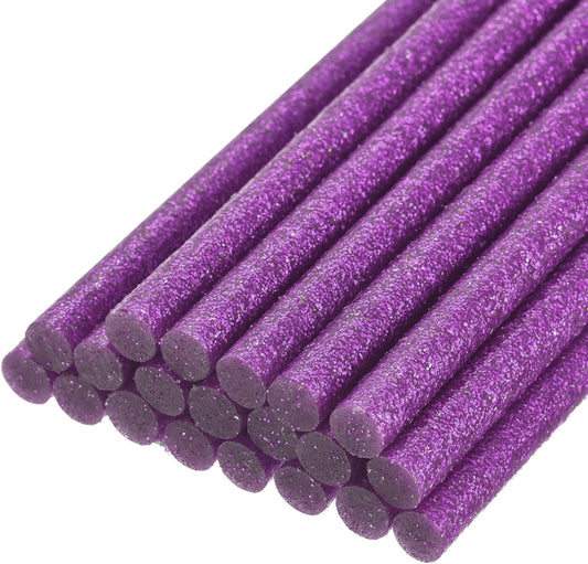 uxcell 20pcs Hot Glue Sticks for Glue Gun 7mm/0.27-inch x 4-inch Mini Hot Melt Adhesive Glue Stick Glitter Purple