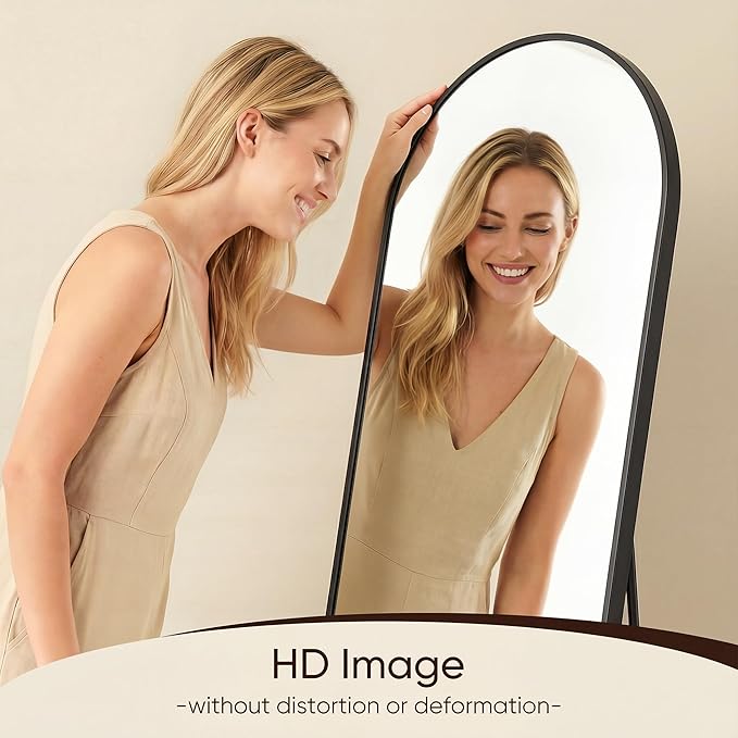 Antok 56" x15” Arched Full Length Floor Mirror, Free Standing/Wall Mount/Leaning - Image 6
