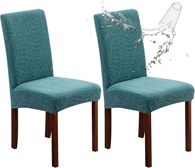 Genina Waterproof Chair Covers for Dining Room, Stretch Jacquard Dining Chair by Genina
