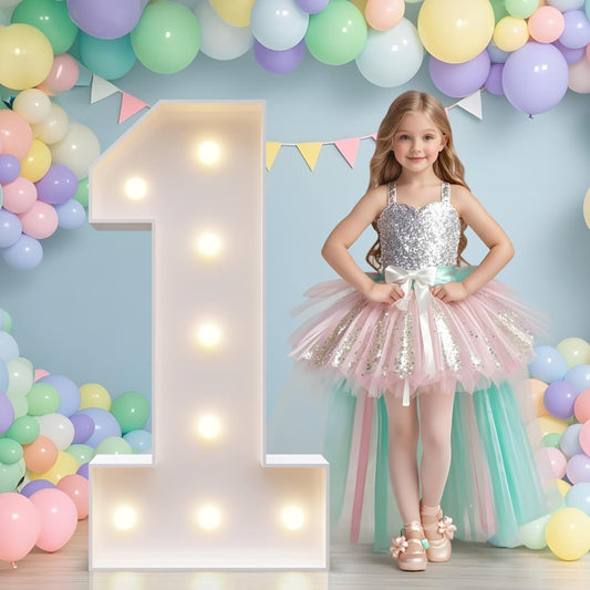 JoyMuse Marquee Numbers 3 Feet Tall, Light Up Numbers with Lights, Large Numbers for Party, Number 1 Light Up Numbers for Baby Showe Anniversary Birthday Decorations for Girls Boys
