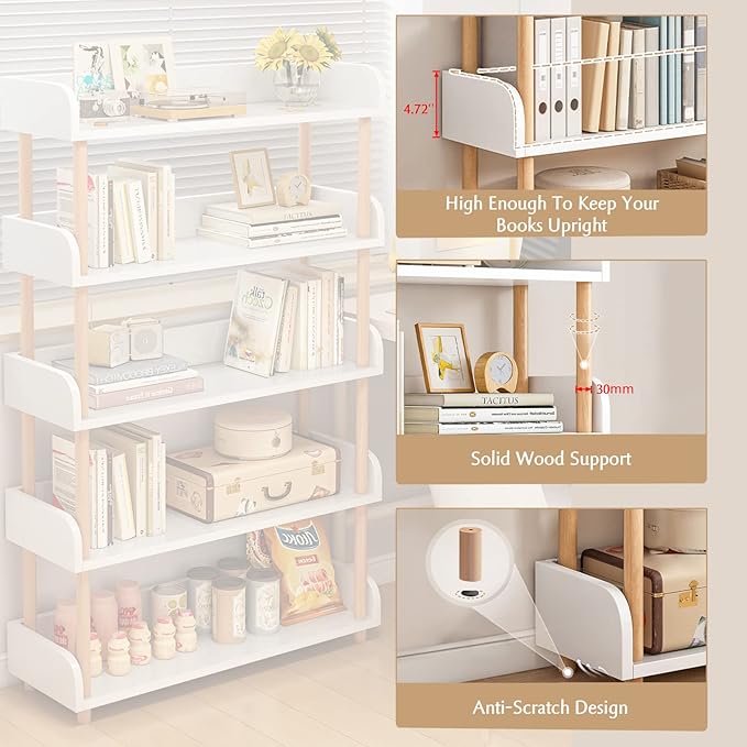 OSCHF 4-Tier Wooden Open Bookcase - Image 6