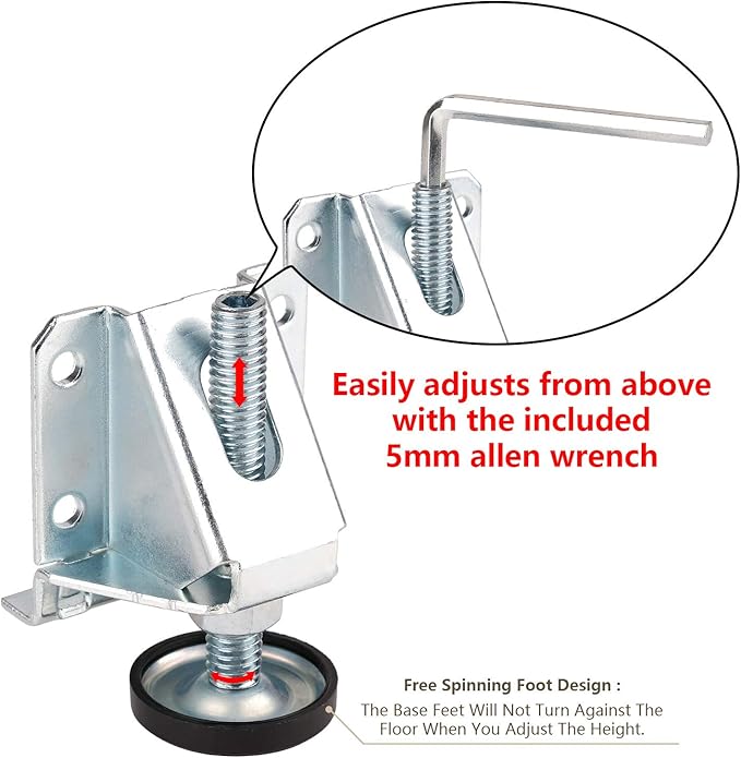 Anwenk Leveling Feet Heavy Duty Furniture Levelers Adjustable Table Leg Leveler - Image 3