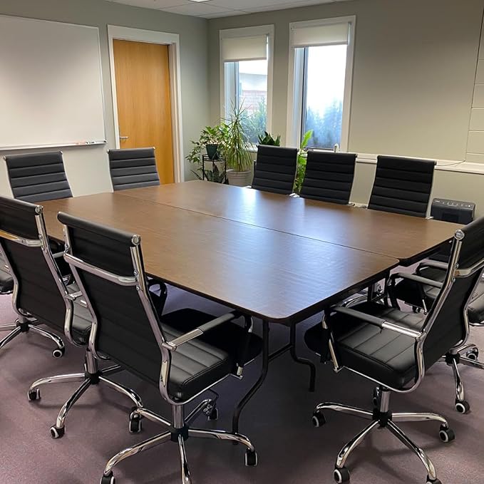 Home Office Chair Ribbed, Modern Leather Conference Room Chairs, Ergonomic - Image 2