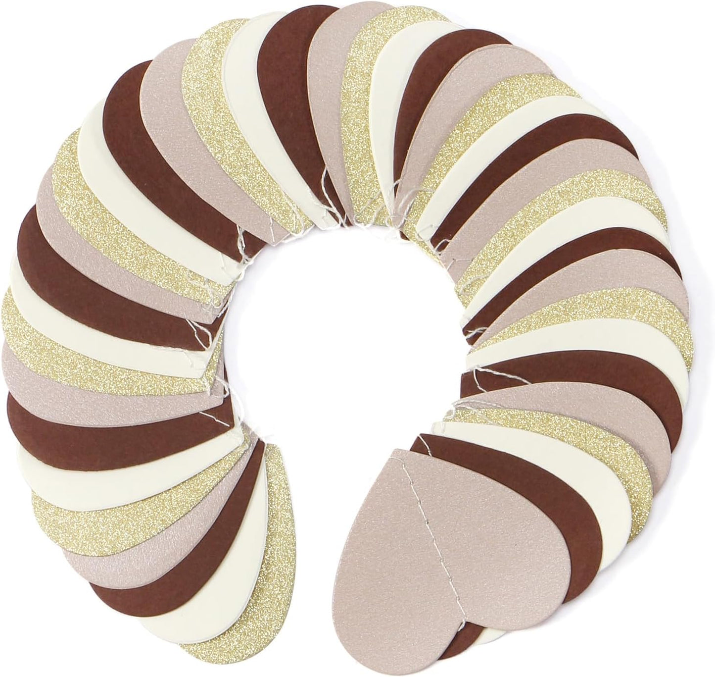 Brown-Gold Nude-Pink Party-Decorations Paper Garland - 52Ft Neutral Boho Blush Champagne Cow Bear Streamers Banner,Fall Autumn Birthday Baby Shower Wedding Hanging Decor Panduola