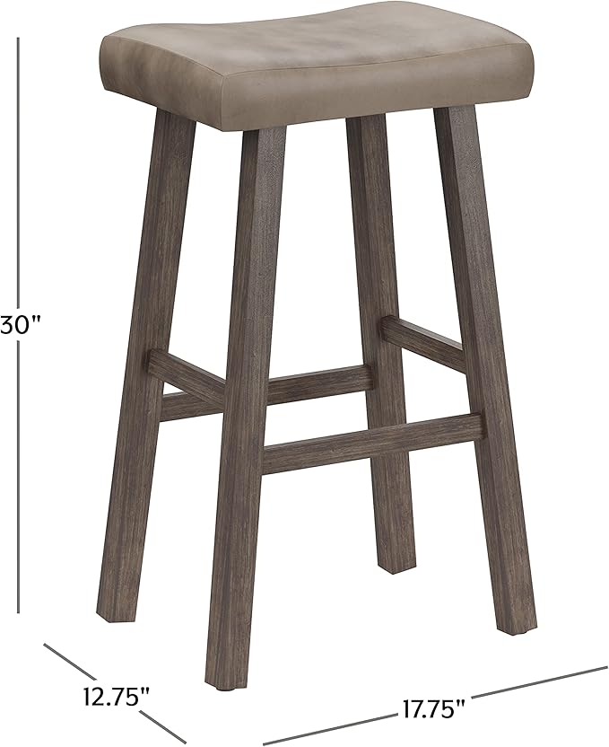 Hillsdale Furniture Saddle Backless, Rustic Gray Bar Stool - Image 3