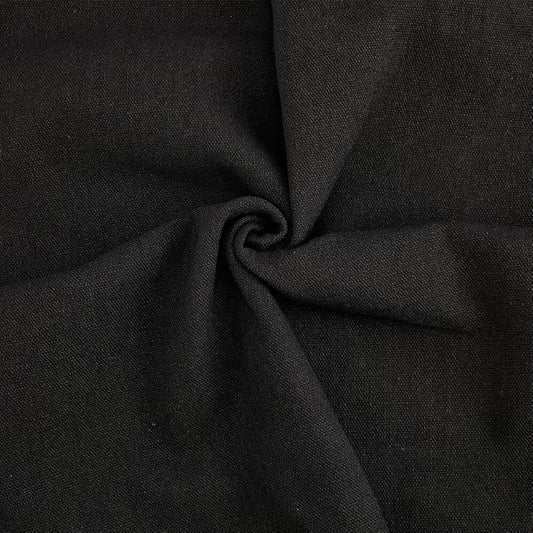 59 Inch Black Linen Cotton Canvas Embroidery Fabric by The Yard Solid Color by CABODYALS