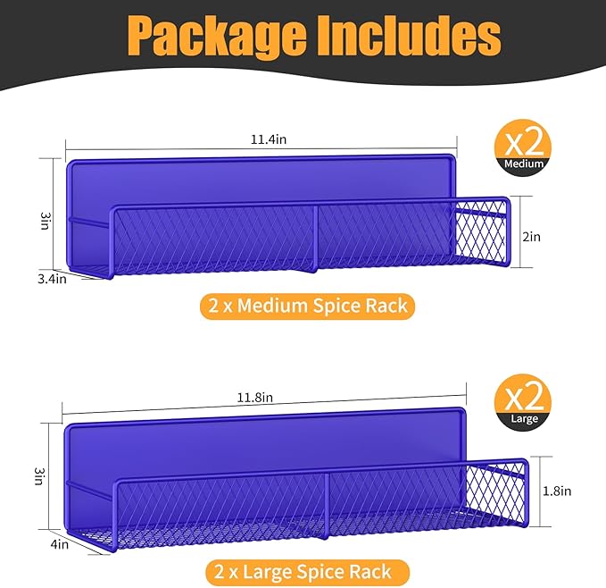 DTUQYX Magnetic Spice Rack for Refrigerator, 4 Pack 100% Metal Strong Magnet - Image 2