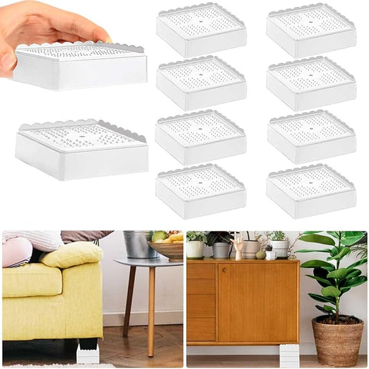 Bed Risers 1 inch, 2 inch, 3 inch, 4 inch Heavy Duty, Adjustable Furniture Riser by EGTTGIN