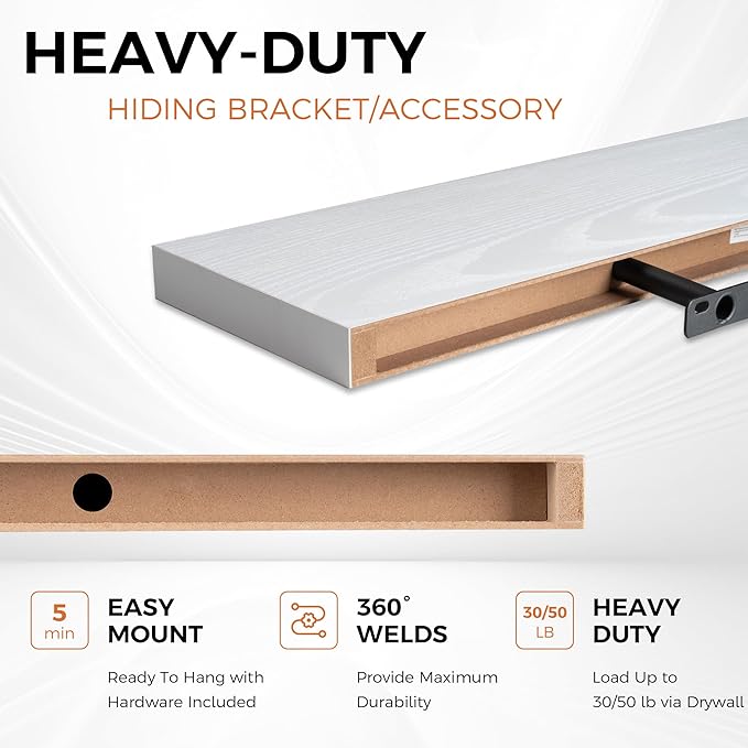 Fun Memories Floating Shelves for Wall, 40 Inch Floating Shelves for Home Decor - Image 4