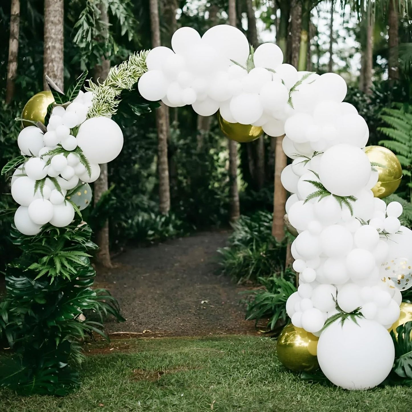 90pack White Balloons Different Size 18/12/10/5 Inch Pearl White Balloon Garland Arch Kit for Wedding, Birthday, Graduation, Bridal Shower, Baby Shower, Bachelorette Decorations
