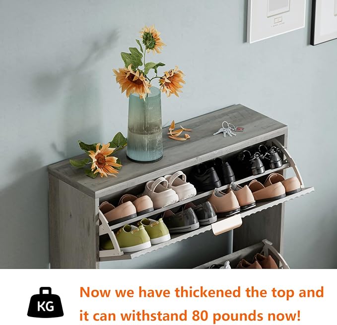 Shoe Cabinet Storage, Modern Freestanding Organizer - Image 3