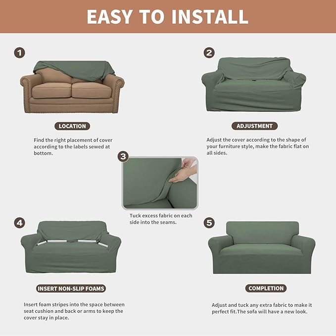 Easy-Going 100% Waterproof Couch Cover, Dual Waterproof Sofa Cover, Stretch - Image 5