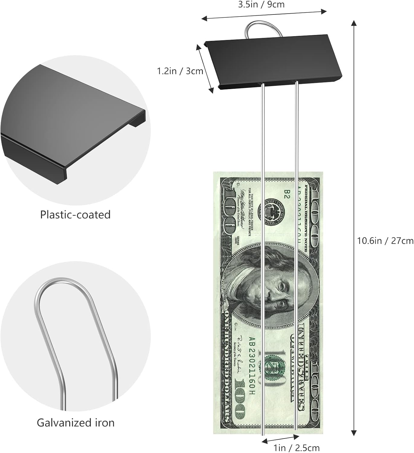 STARTOSTAR 30-Pack Metal Plant Labels Weatherproof Garden Markers,Height 10.6'', Label Area 3.5''X 1.2'' Reusable Nursery Tags for Vegetables Herb Flower Seed Greenhouse - Black