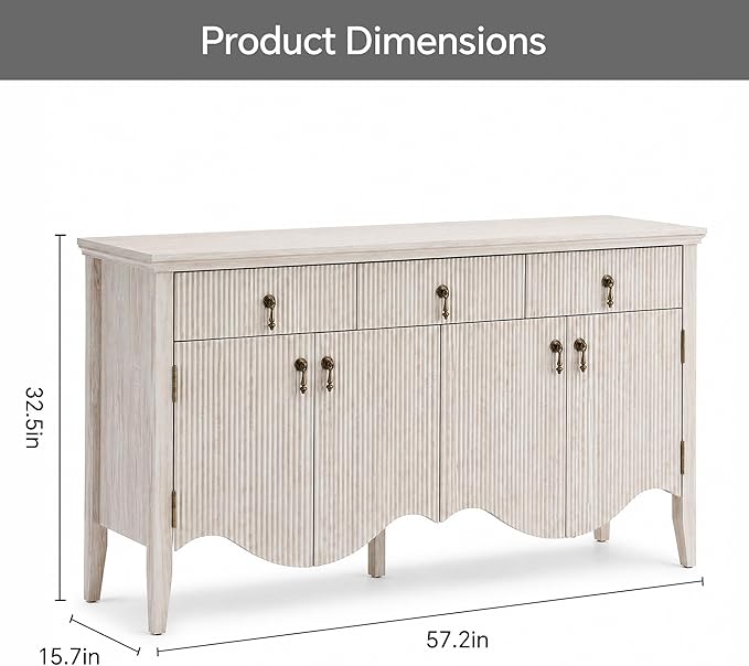 FUSUNBAO 57-Inch Sideboard Buffet Cabinet - Image 2