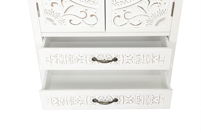 LKTART 48" Tall Vintage Sideboards Carved Wood Buffet Cabinet, Farmhouse Pantry - Image 8