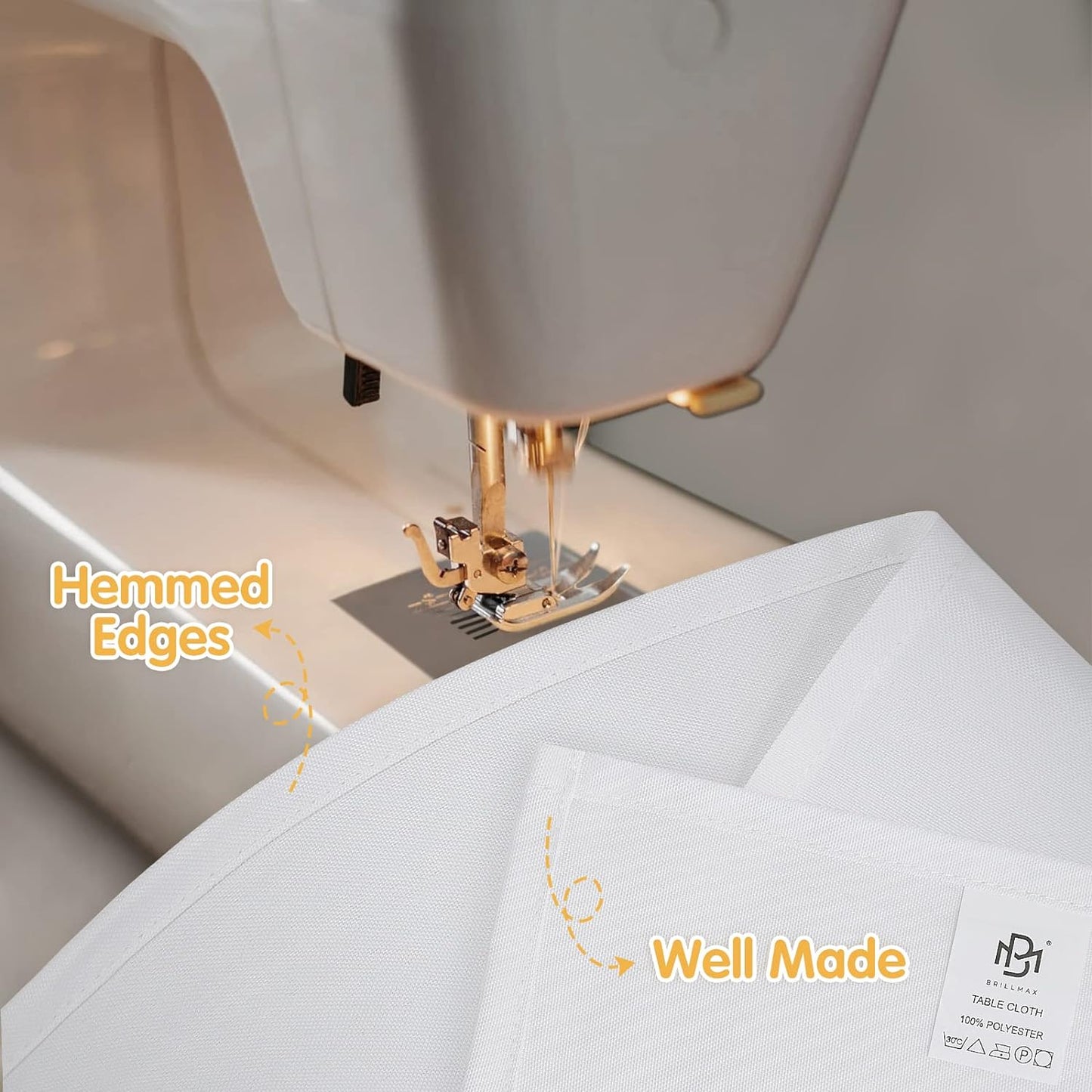 BRILLMAX 6 Pack White Tablecloths for 6 Foot Rectangle Tables 60 x 102 Inch - 6ft Rectangular Bulk Linen Polyester Fabric Washable Cloth Cover for Wedding Reception Banquet Birthday Party