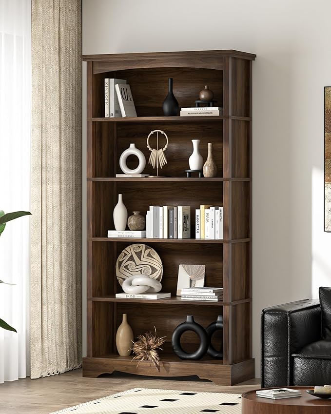 TVU 5-Tier Wooden Bookshelf, 31.5" W x 65" H ×9.9" D Bookshelf - Image 7