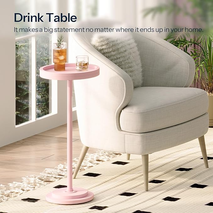 HOOBRO Small Round Side Table, Drink Table, Coffee Martini Table - Image 5