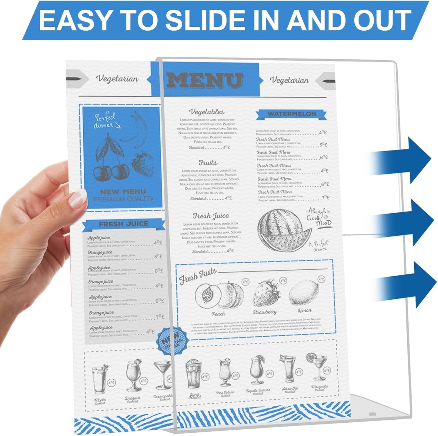 EHWINE 12 Pack Acrylic Sign Holder 8.5 x 11, L Shape Clear Plastic Display Stand, Slanted Back Picture Frame Menu Flyer Paper Display Stand up Table Top Sign Holders for Restaurant, Office and School