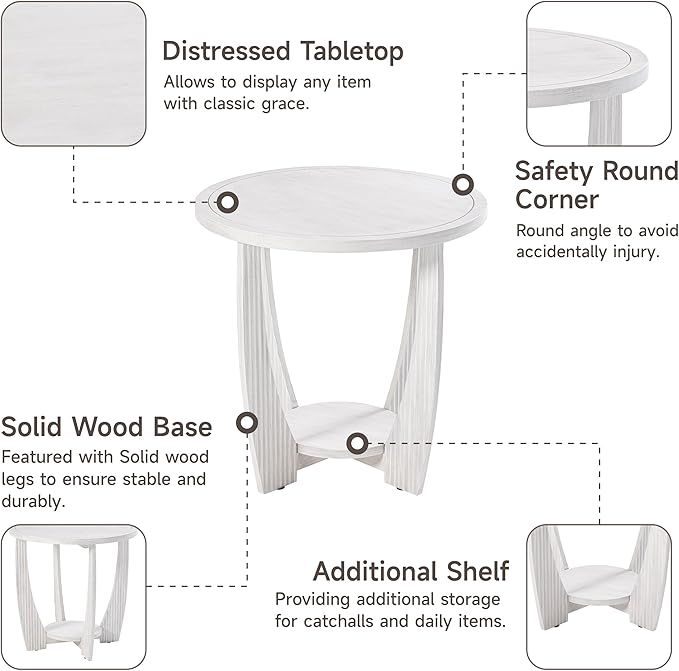 COZAYH Rustic Farmhouse end Table X 2P - Image 5