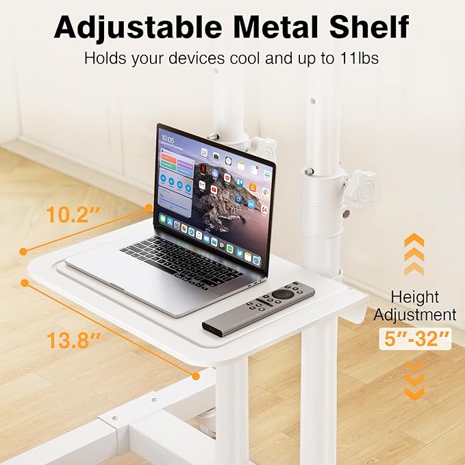 Mobile TV Stand Rolling TV Cart Floor Stand - Image 6