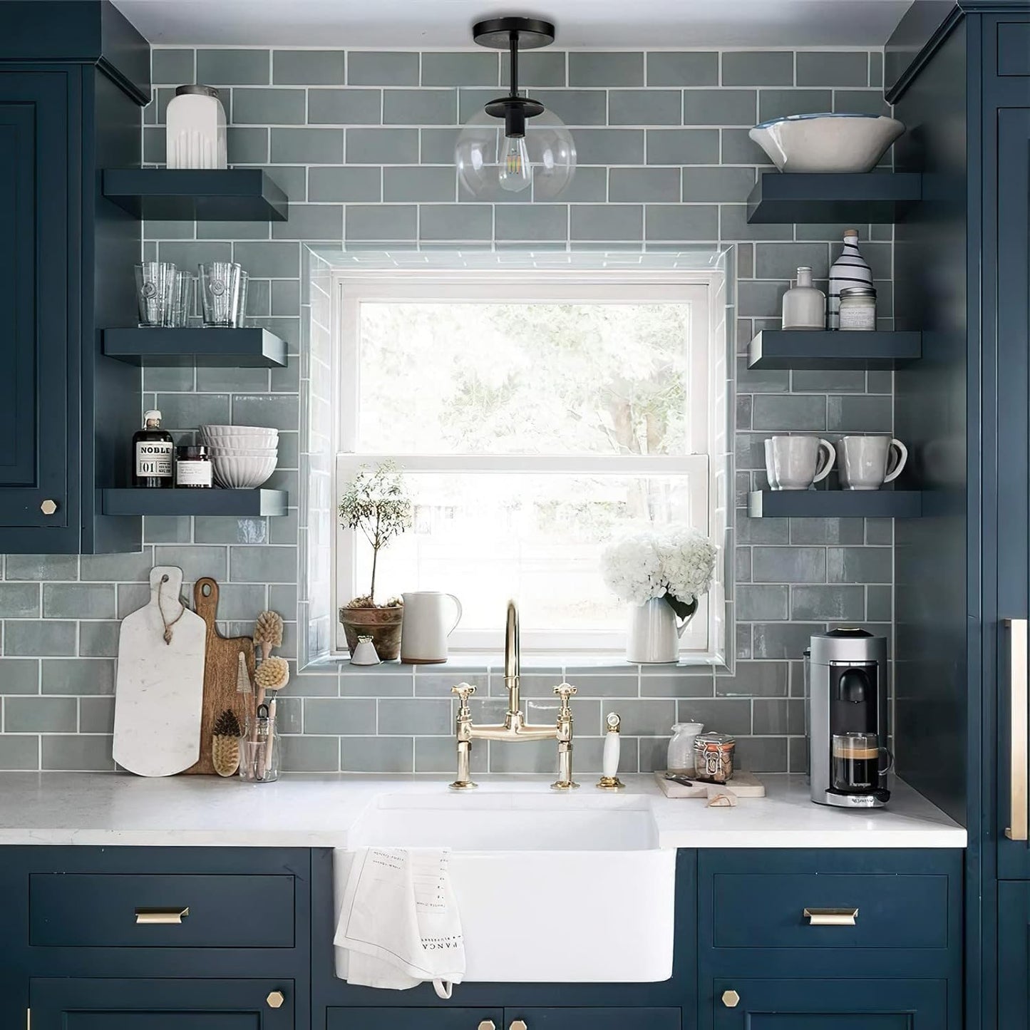 Globe Semi Flush Mount Ceiling Light, Clear Glass with Matte Black Finish, Mid Century Modern Light Fixture Ceiling, Hallway Living Room Kitchen Bedroom Storage Schoolhouse Laundry(LED Bulb Incl.)