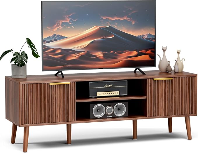 LCRBOL TV Stand for Living Room, Mid Century Modern Entertainment Center for - Image 8