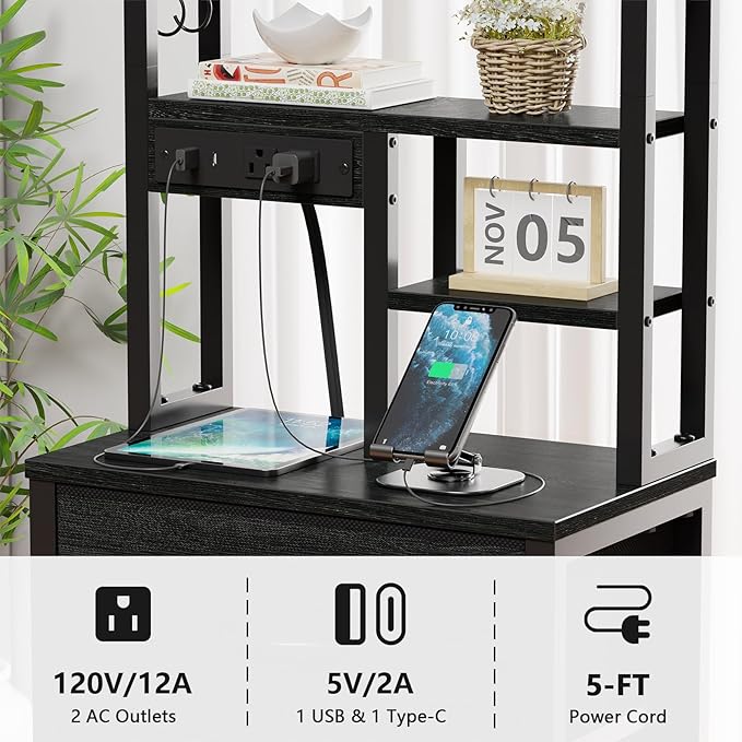 Furnulem Nightstands Set of 2, Tall Night Stand - Image 5