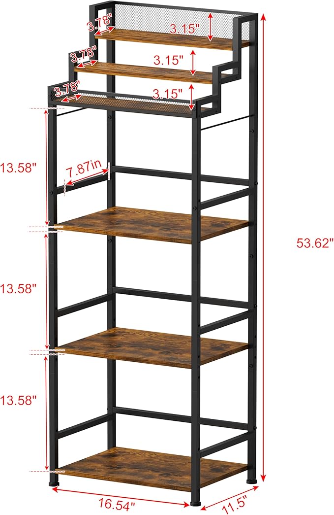 6-Tier Liquor Cabinet for Home Bar, Freestanding Stepped Wine Rack - Image 7