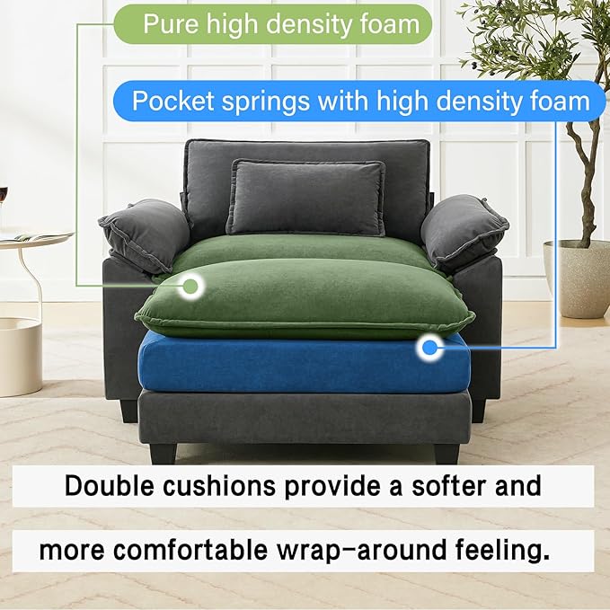 Oprisen 53" Modular Sectional Sofa, Comfy Cloud Couch Sectional Sofa - Image 3