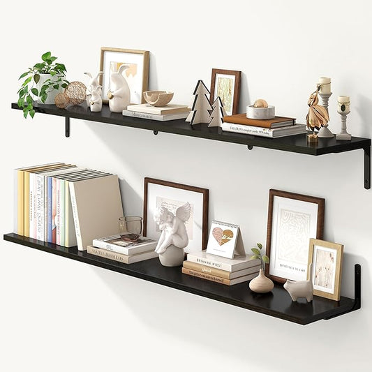 Fun Memories Deep Floating Shelves, 55W x 8D Floating Shelves Set of 2 by FunMemories