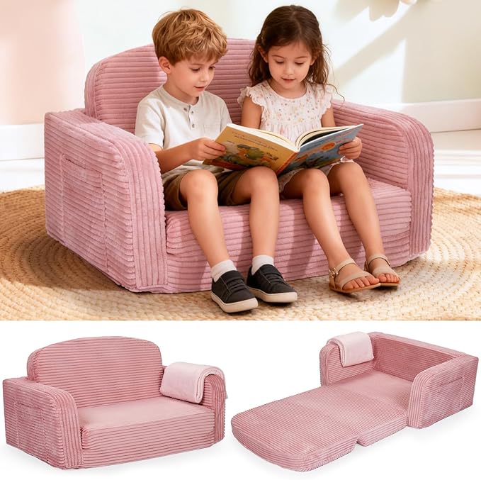 Foryoomi Extra Wide 2 in 1 Convertible Toddler Kids Couch by Unknown