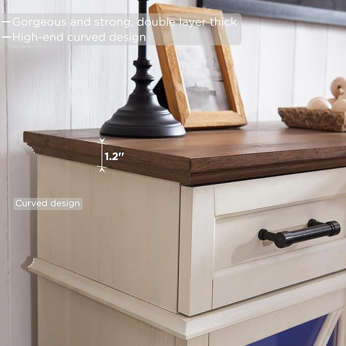 OKD 3-Sided Glass Farmhouse Electric Fireplace TV Stand - Image 5