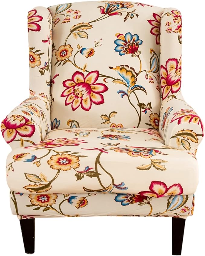 KRFOONN Wingback Chair Covers Slipcovers 2 Piece Stretch Wing Chair Covers by KRFOONN