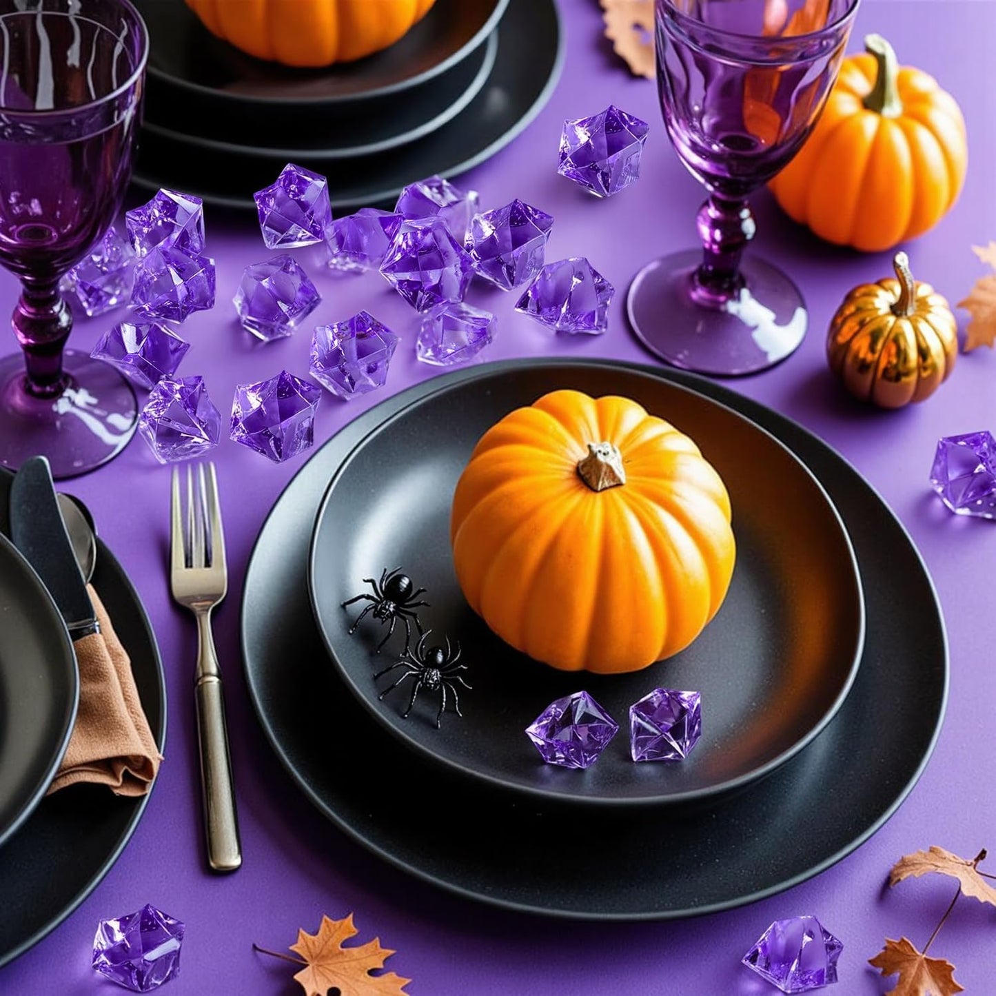 Acrylic Crushed Ice Rocks, Babenest 150 PCS Fake Crystals Plastic Ice Cubes Diamonds Gems for Vase Fillers, Home Decoration, Table Scatter, Event, Wedding, Arts & Crafts (Purple)