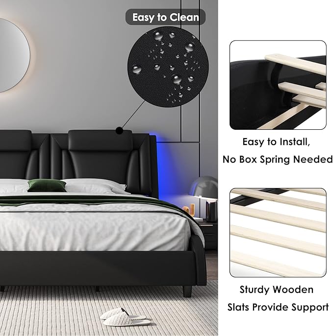 Keyluv Queen Size LED Bed Frame - Image 6