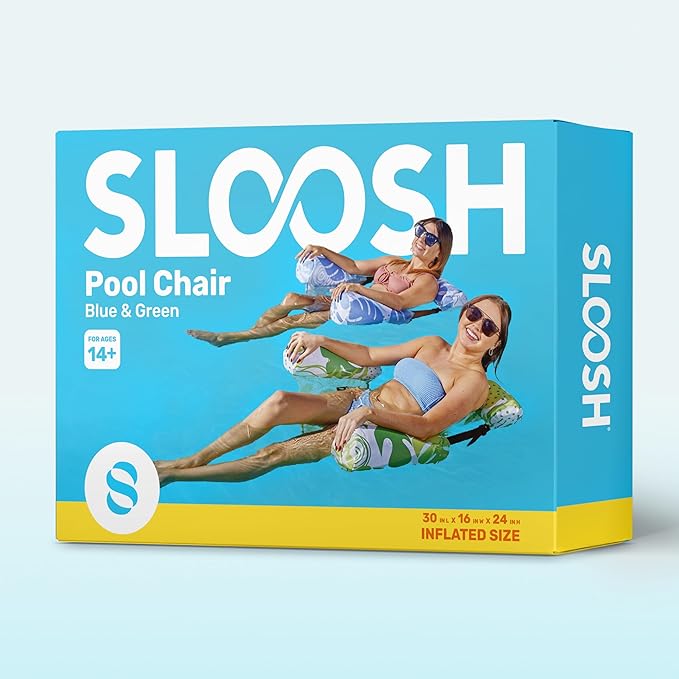 SLOOSH Inflatable Pool Floats Adult, 2 Packs Floating Lounge Chairs, Blow up - Image 9