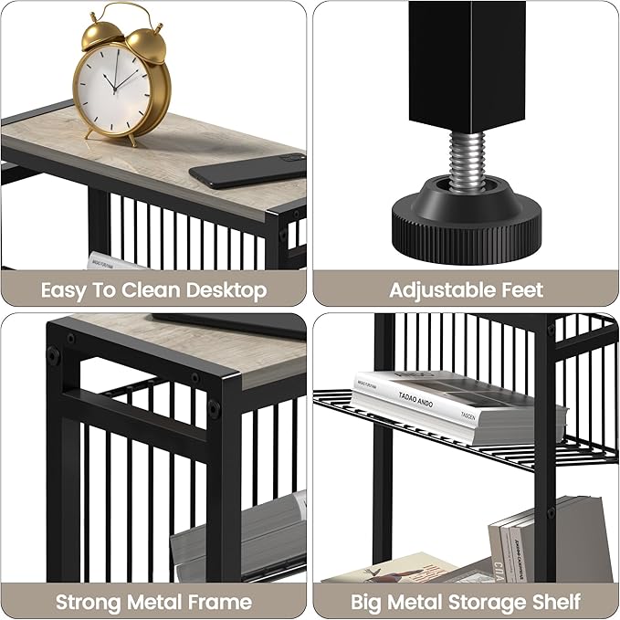 Small Side Table Set of 2 for Small Space, 3-Tier Narrow End Table - Image 6