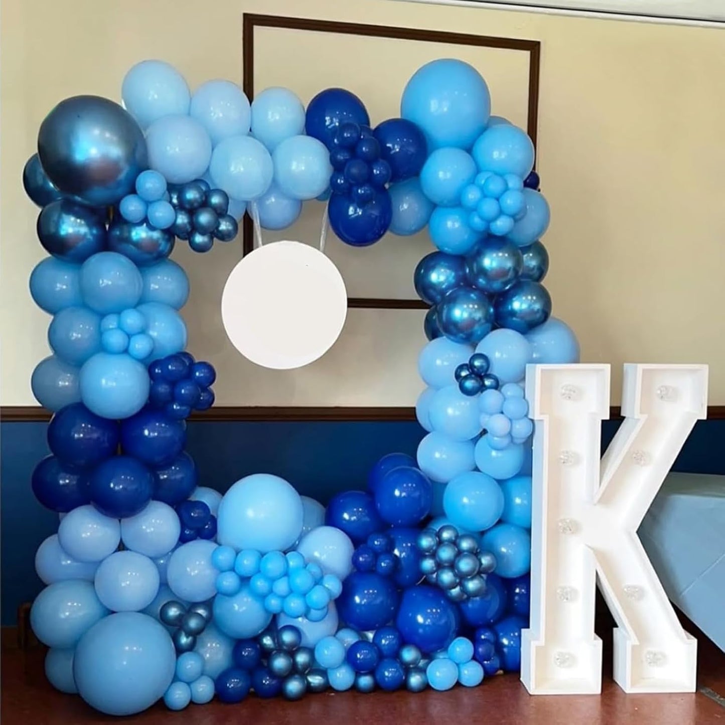 Netnology Blue Balloons Set, 60Pcs 12 Inch Macaron Blue, Light Blue,Navy Blue,Metallic Blue Balloon Kit for Boy Birthday, Baby Shower, Bridal Shower, Wedding,Graduation Party Decorations
