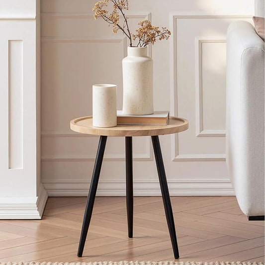 VECELO Modern Side Table, Round Small End Table, Exclusively Designed by VECELO