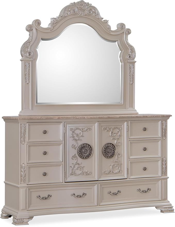 First of a Kind Santa Monica Traditional 5 Piece King Bedroom Set - Image 3
