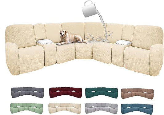100% Waterproof Sectional Recliner Couch Covers by ROFASVCO