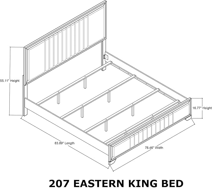 Kings Brand Furniture 6-Piece Modern & Premium Bedroom Set in Walnut Wood Finish - Image 7