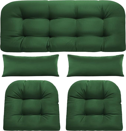 Wicker Chair Cushions of 5 Pieces, Waterproof Outdoor Loveseat Cushion by Unknown