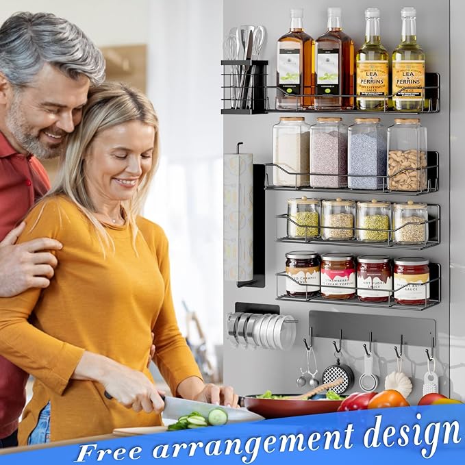 Magnetic Spice Rack for Refrigerator, 8 Pack Magnetic Fridge Shelf, Moveable - Image 5