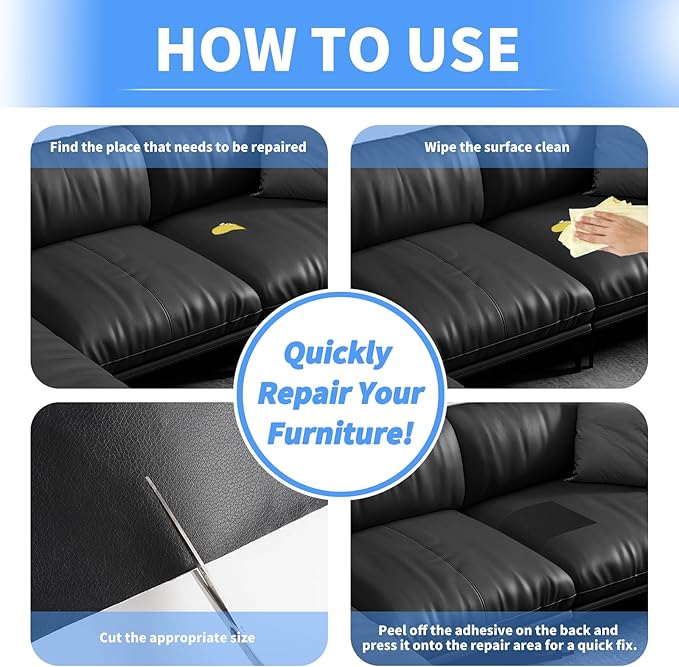 Kangshoon Leather Repair Patches, 35X79 Inch Self-Adhesive Leather Repair Tape - Image 4
