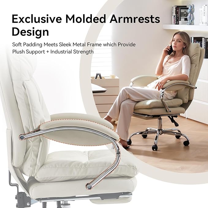 LEAGOO Office Chair with Foot Rest, Ergonomic Executive Office Chair with Arms - Image 5