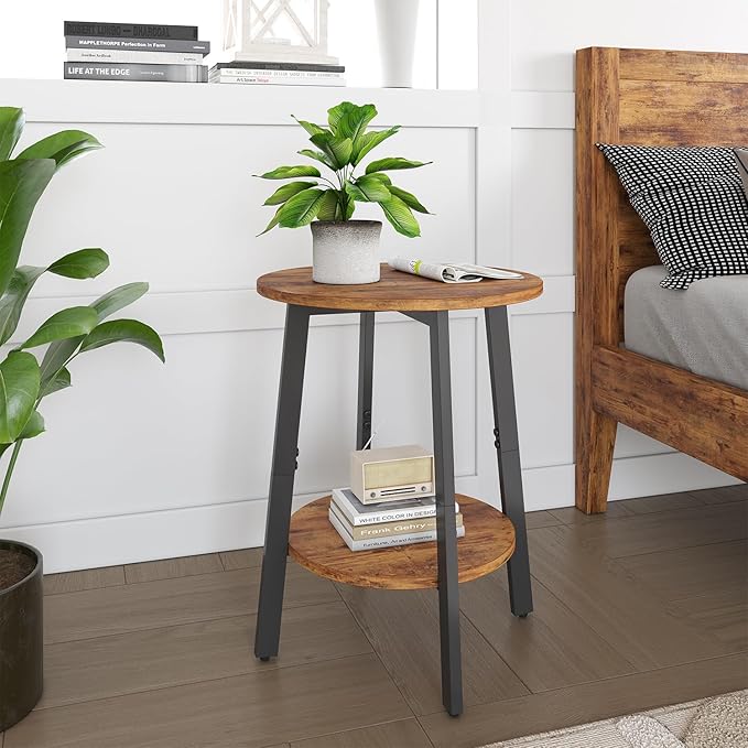 sthmec Side Table Set of 2, Small Round End Table - Image 2