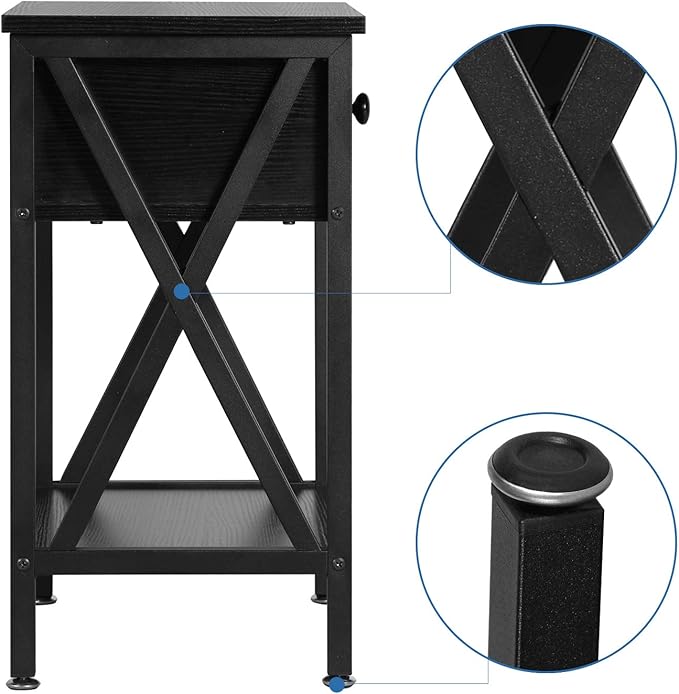 VECELO Nightstands, Modern End Side Tables, Night Stand - Image 9